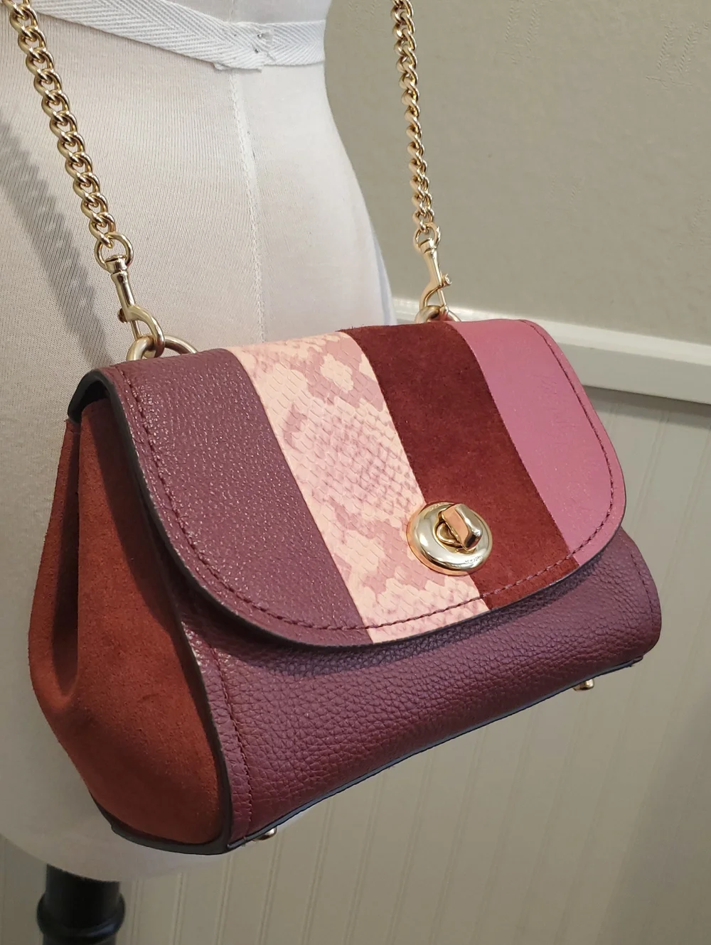 Like NEW Coach Striped Faye Crossbody Bag